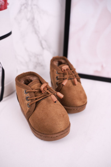 Doposci per bambini con lacci e pelliccia in Hunter marrone 2