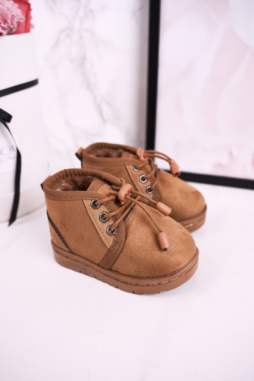 Doposci per bambini con lacci e pelliccia in Hunter marrone