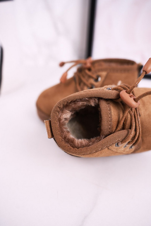 Doposci per bambini con lacci e pelliccia in Hunter marrone