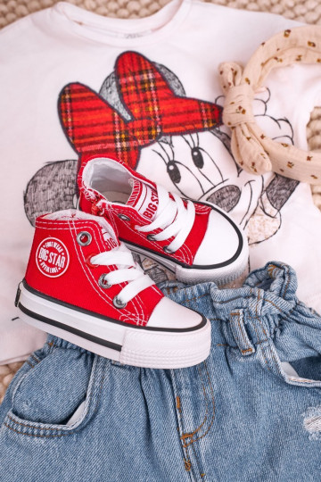 Scarpe per il tempo libero da bambino con suola con cerniere BIG STAR HH374190 colore rosso