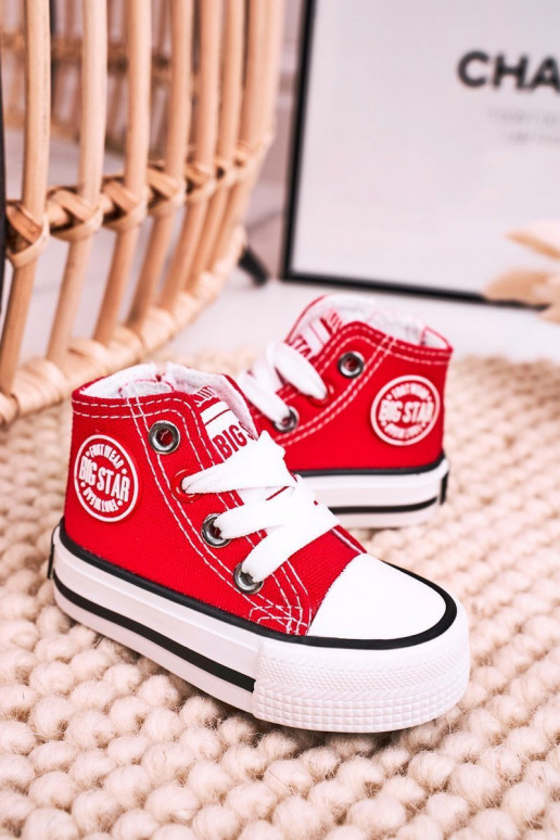 Scarpe per il tempo libero da bambino con suola con cerniere BIG STAR HH374190 colore rosso