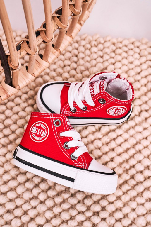 Scarpe per il tempo libero da bambino con suola con cerniere BIG STAR HH374190 colore rosso