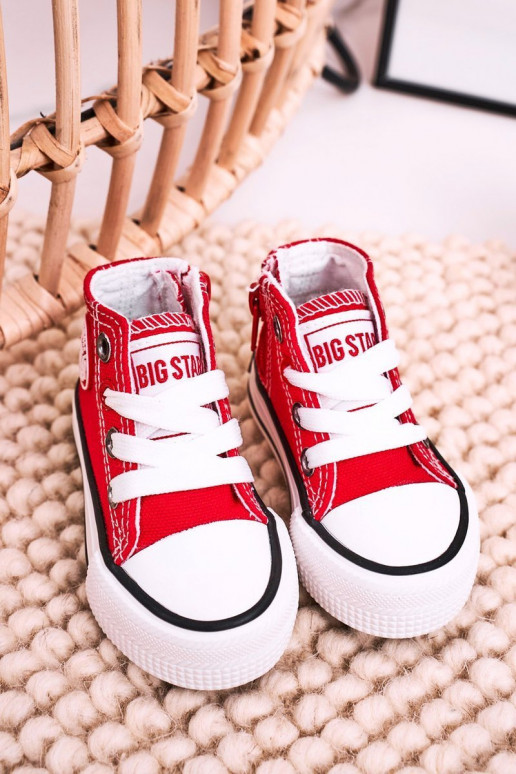 Scarpe per il tempo libero da bambino con suola con cerniere BIG STAR HH374190 colore rosso