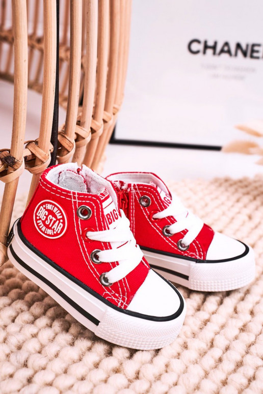 Scarpe per il tempo libero da bambino con suola con cerniere BIG STAR HH374190 colore rosso