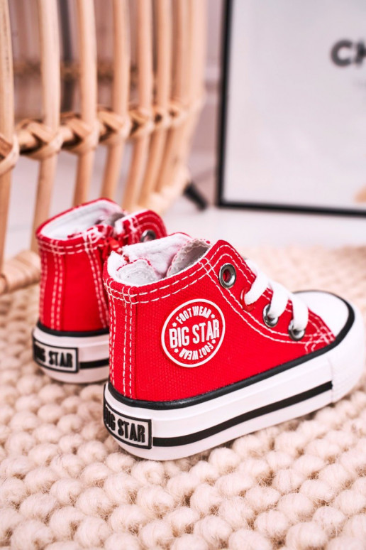 Scarpe per il tempo libero da bambino con suola con cerniere BIG STAR HH374190 colore rosso