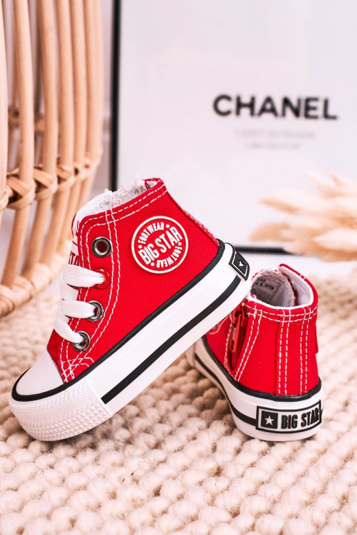 Scarpe per il tempo libero da bambino con suola con cerniere BIG STAR HH374190 colore rosso