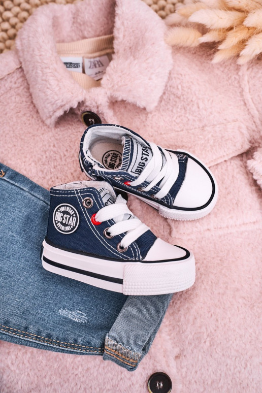 Scarpe per il tempo libero da bambino con suola con cerniere BIG STAR HH374189 blu scuro
