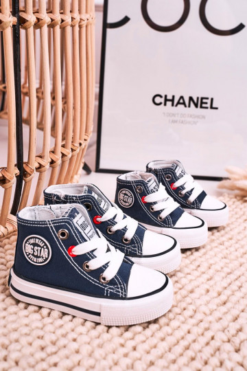 Scarpe per il tempo libero da bambino con suola con cerniere BIG STAR HH374189 blu scuro 2