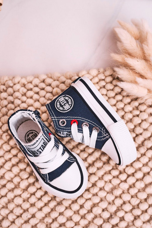 Scarpe per il tempo libero da bambino con suola con cerniere BIG STAR HH374189 blu scuro