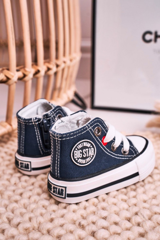 Scarpe per il tempo libero da bambino con suola con cerniere BIG STAR HH374189 blu scuro