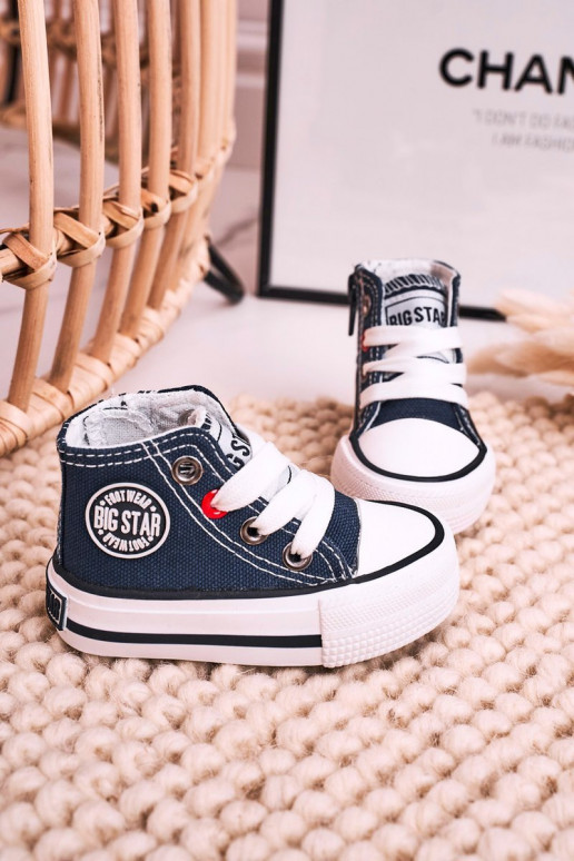 Scarpe per il tempo libero da bambino con suola con cerniere BIG STAR HH374189 blu scuro