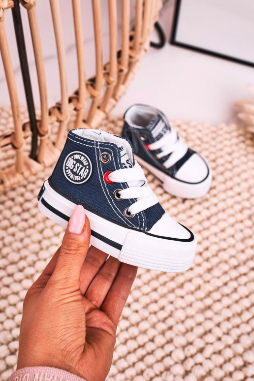 Scarpe per il tempo libero da bambino con suola con cerniere BIG STAR HH374189 blu scuro