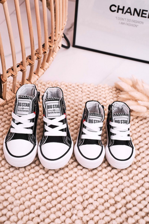 Scarpe per il tempo libero da bambino con suola con cerniere BIG STAR HH374188 colore nero