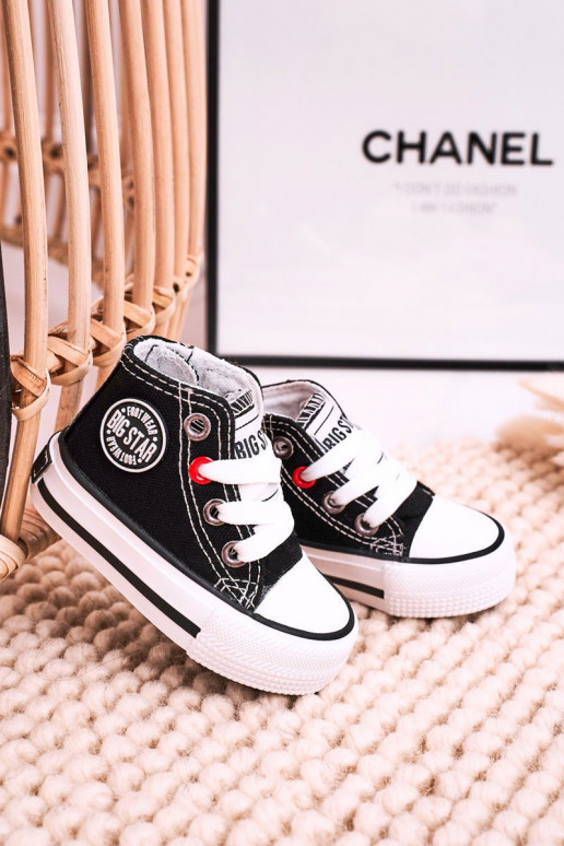 Scarpe per il tempo libero da bambino con suola con cerniere BIG STAR HH374188 colore nero