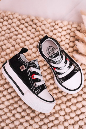 Sneakers da bambino modello classico con suola piatta BIG STAR HH374194 colore nero
