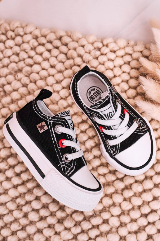 Sneakers da bambino modello classico con suola piatta BIG STAR HH374194 colore nero Sneakers da bambino modello classico con suola piatta BIG STAR HH374194 colore nero