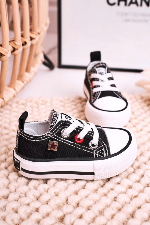 Sneakers da bambino modello classico con suola piatta BIG STAR HH374194 colore nero Sneakers da bambino modello classico con suola piatta BIG STAR HH374194 colore nero