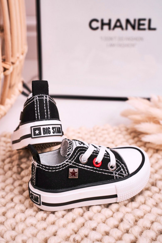 Sneakers da bambino modello classico con suola piatta BIG STAR HH374194 colore nero