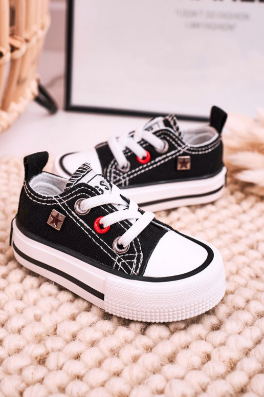 Sneakers da bambino modello classico con suola piatta BIG STAR HH374194 colore nero