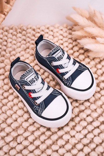 Sneakers da bambino modello classico con suola piatta BIG STAR HH374195 blu scuro