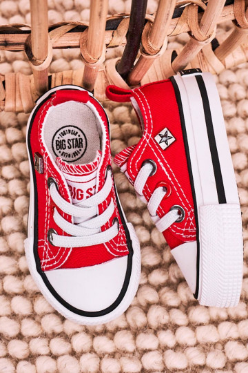 Sneakers da bambino modello classico con suola piatta BIG STAR HH374196 colore rosso
