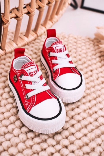Sneakers da bambino modello classico con suola piatta BIG STAR HH374196 colore rosso 2