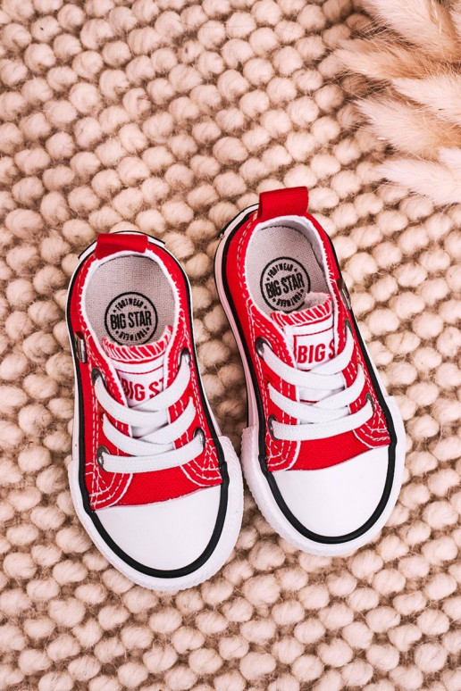 Sneakers da bambino modello classico con suola piatta BIG STAR HH374196 colore rosso