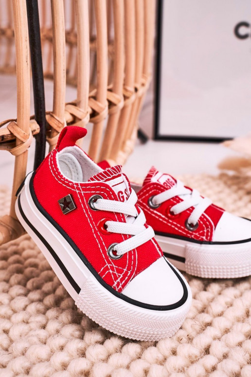 Sneakers da bambino modello classico con suola piatta BIG STAR HH374196 colore rosso