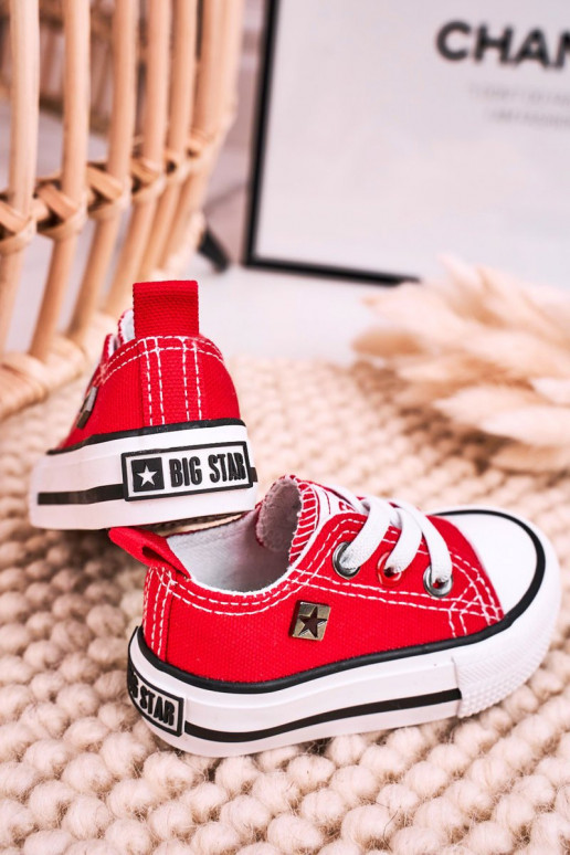 Sneakers da bambino modello classico con suola piatta BIG STAR HH374196 colore rosso