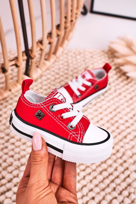 Sneakers da bambino modello classico con suola piatta BIG STAR HH374196 colore rosso
