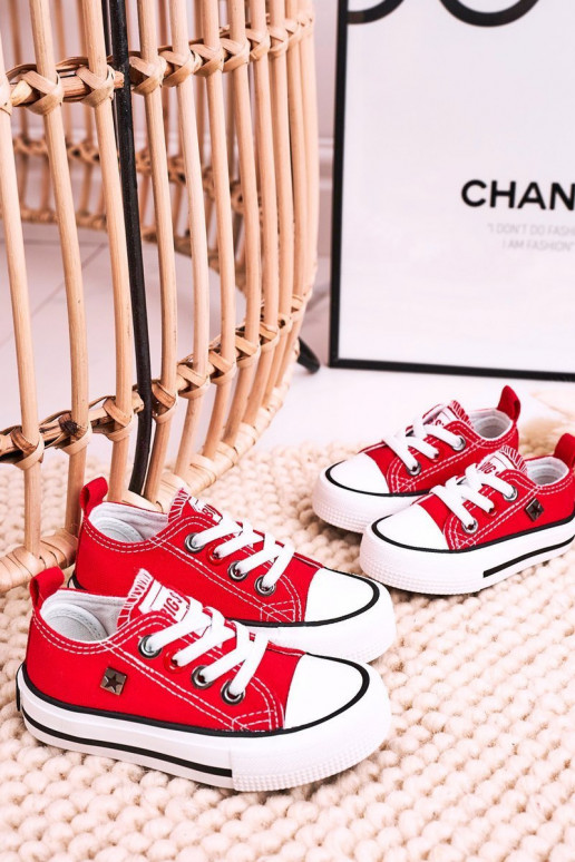 Sneakers da bambino modello classico con suola piatta BIG STAR HH374196 colore rosso