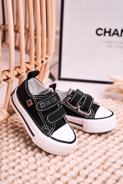 Scarpe per il tempo libero da bambino con chiusure adesive BIG STAR HH374200 colore nero