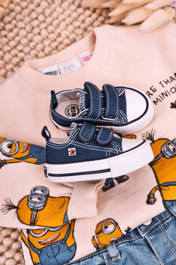Scarpe per il tempo libero da bambino con chiusure adesive BIG STAR HH374201 blu scuro