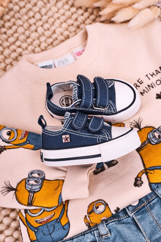 Scarpe per il tempo libero da bambino con chiusure adesive BIG STAR HH374201 blu scuro