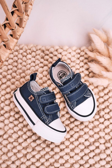Scarpe per il tempo libero da bambino con chiusure adesive BIG STAR HH374201 blu scuro 2