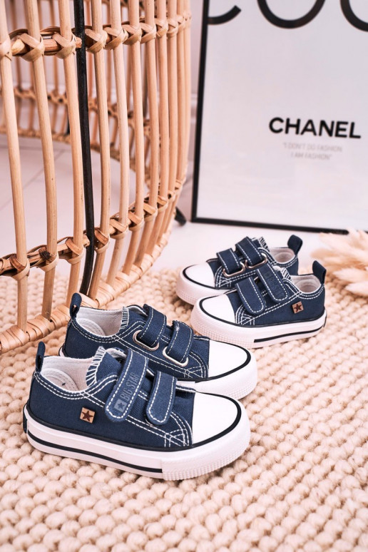 Scarpe per il tempo libero da bambino con chiusure adesive BIG STAR HH374201 blu scuro