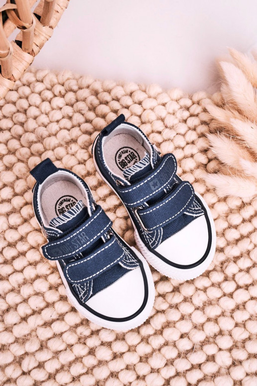 Scarpe per il tempo libero da bambino con chiusure adesive BIG STAR HH374201 blu scuro