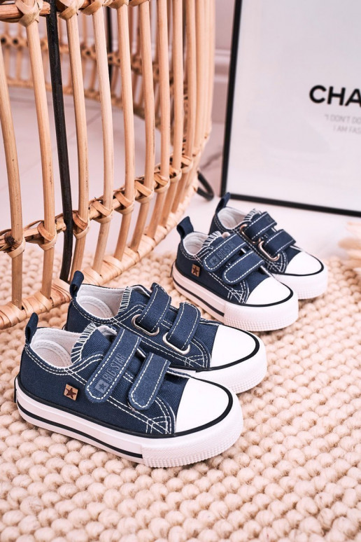 Scarpe per il tempo libero da bambino con chiusure adesive BIG STAR HH374201 blu scuro