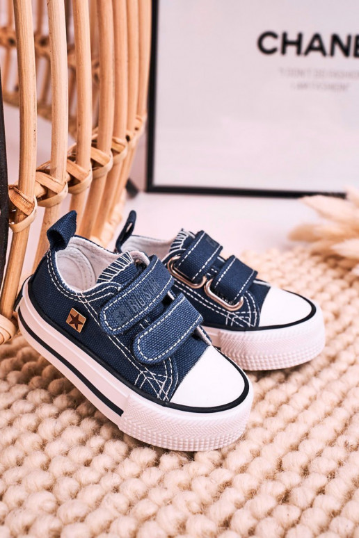 Scarpe per il tempo libero da bambino con chiusure adesive BIG STAR HH374201 blu scuro