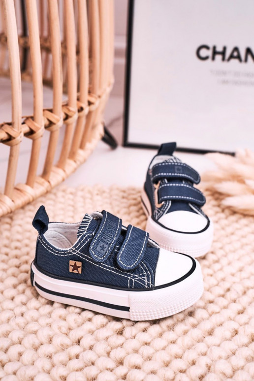 Scarpe per il tempo libero da bambino con chiusure adesive BIG STAR HH374201 blu scuro