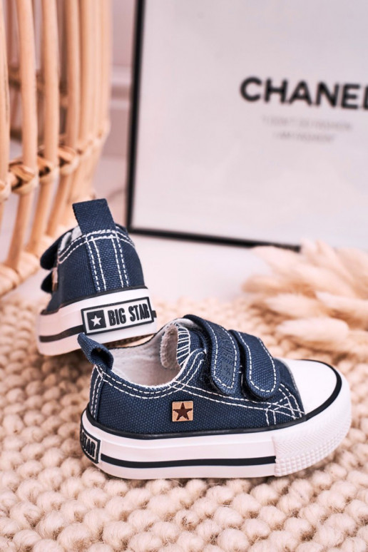Scarpe per il tempo libero da bambino con chiusure adesive BIG STAR HH374201 blu scuro