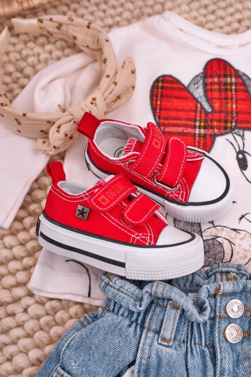 Scarpe per il tempo libero da bambino con chiusure adesive BIG STAR HH374202 colore rosso