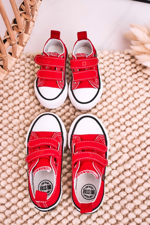 Scarpe per il tempo libero da bambino con chiusure adesive BIG STAR HH374202 colore rosso