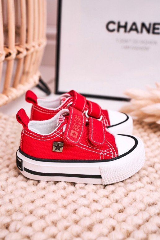 Scarpe per il tempo libero da bambino con chiusure adesive BIG STAR HH374202 colore rosso