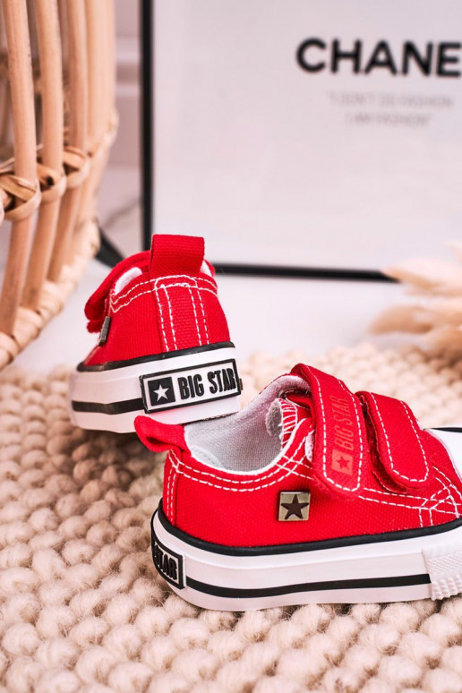 Scarpe per il tempo libero da bambino con chiusure adesive BIG STAR HH374202 colore rosso