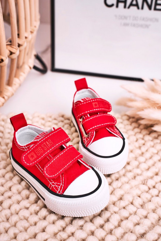 Scarpe per il tempo libero da bambino con chiusure adesive BIG STAR HH374202 colore rosso