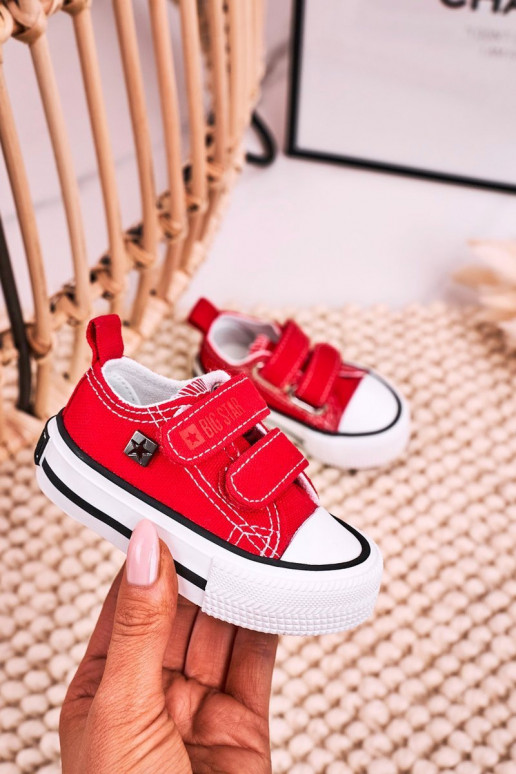 Scarpe per il tempo libero da bambino con chiusure adesive BIG STAR HH374202 colore rosso