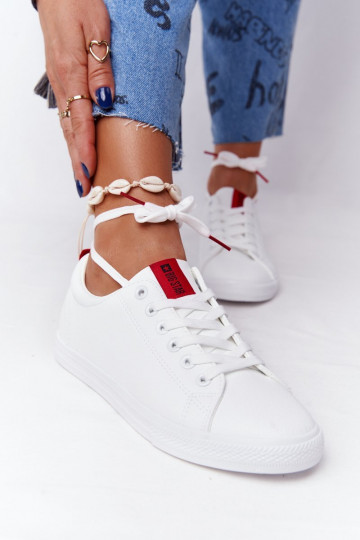 Sneakers in pelle naturale con strisce decorative BIG STAR DD274685 colore bianco