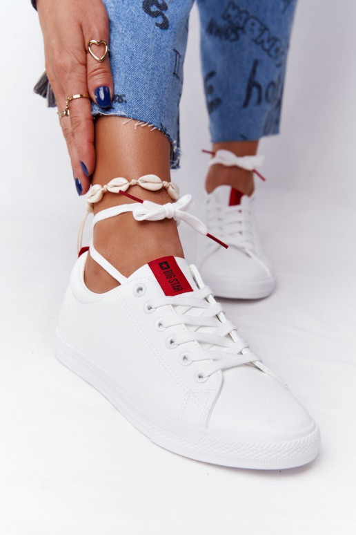 Sneakers in pelle naturale con strisce decorative BIG STAR DD274685 colore bianco