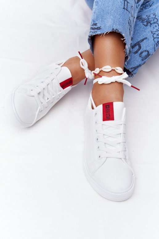 Sneakers in pelle naturale con strisce decorative BIG STAR DD274685 colore bianco